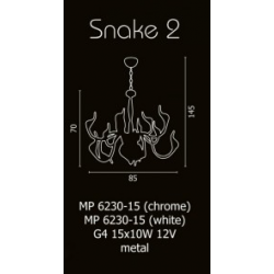 SNAKE 2 LAMPA WISZĄCA NOWOCZESNA AZZARDO MP6230-15 CHROME