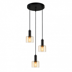 SANTIA PND-65342-3A-BK+AMB LAMPA WISZĄCA ITALUX